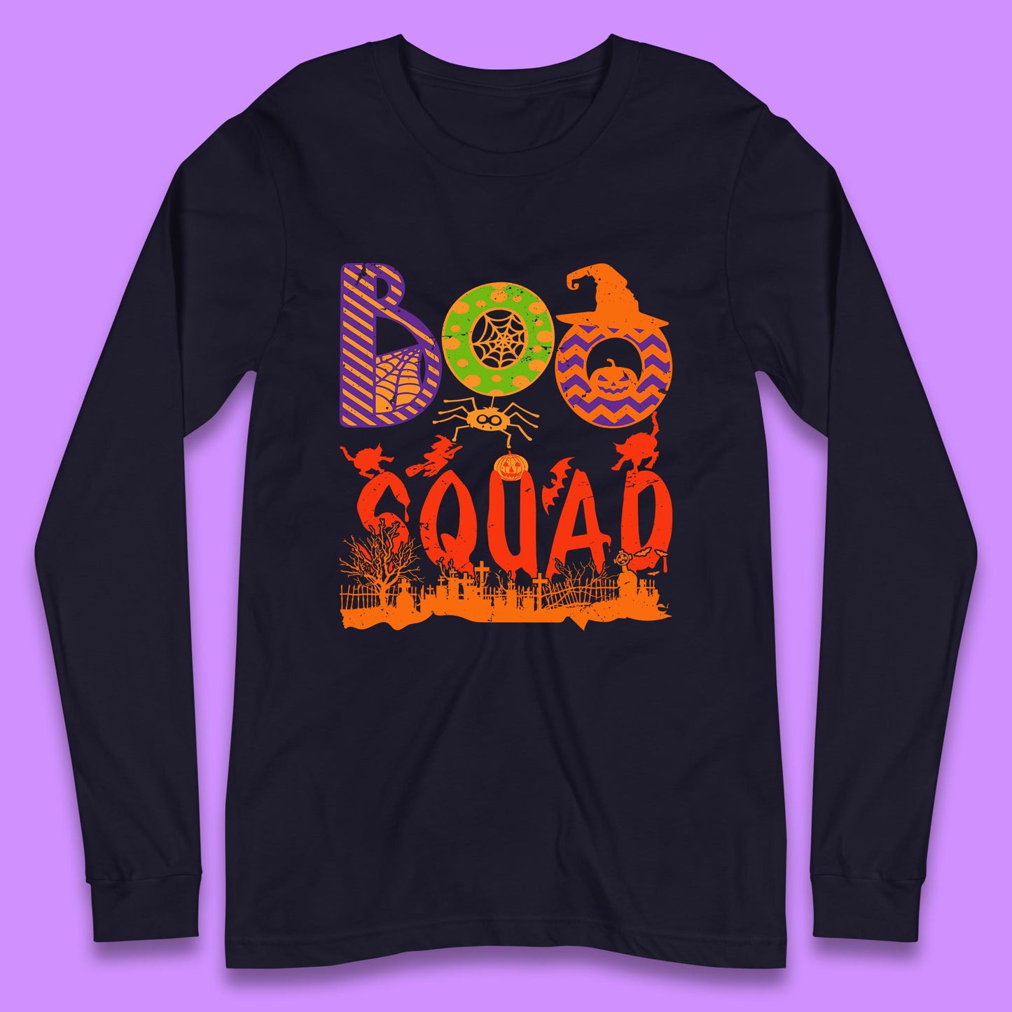 Boo Squad Halloween Matching Costume Horror Boo Crew Long Sleeve T Shirt