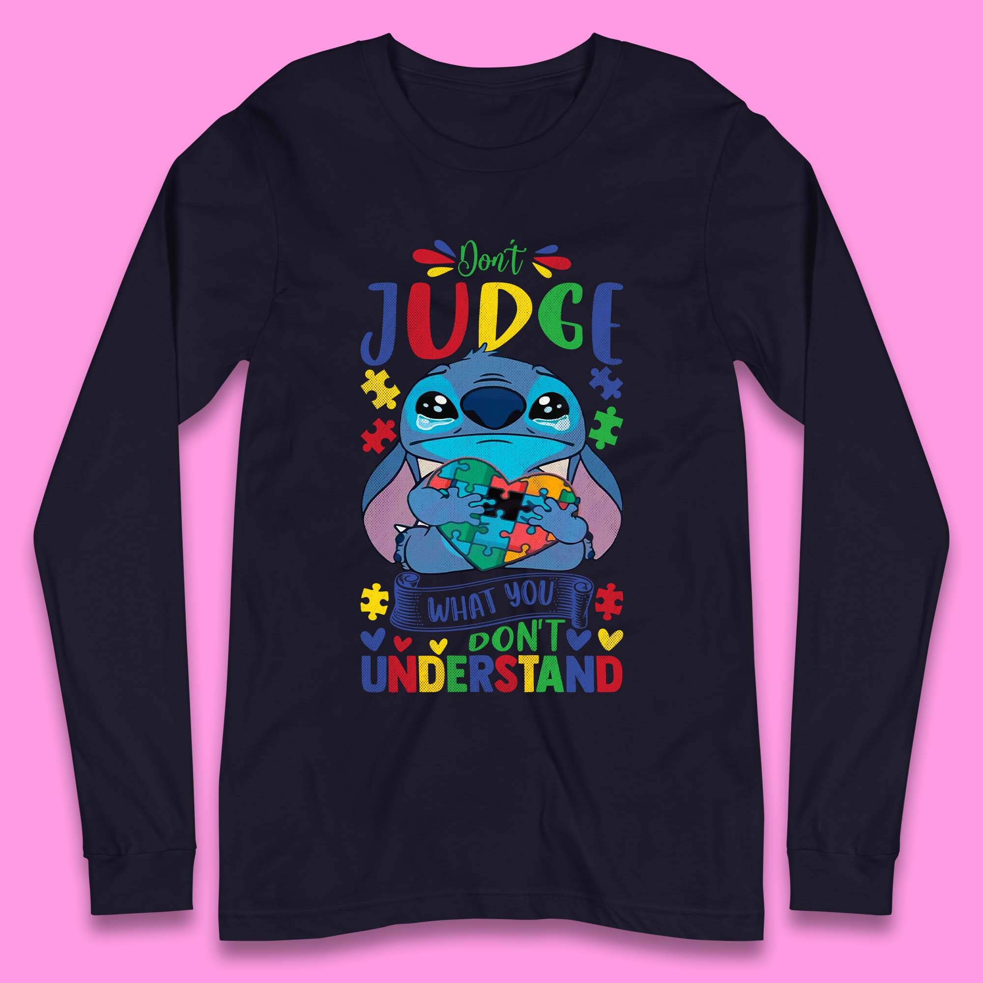 Autism Disney Stitch Long Sleeve T-Shirt
