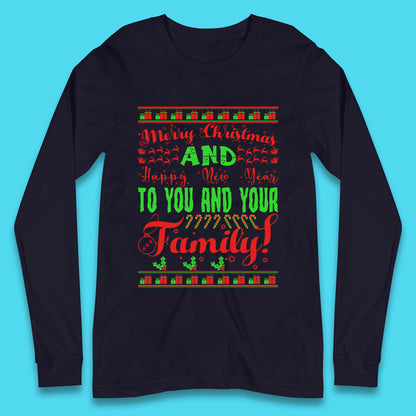merry christmas family long sleeve t shirt