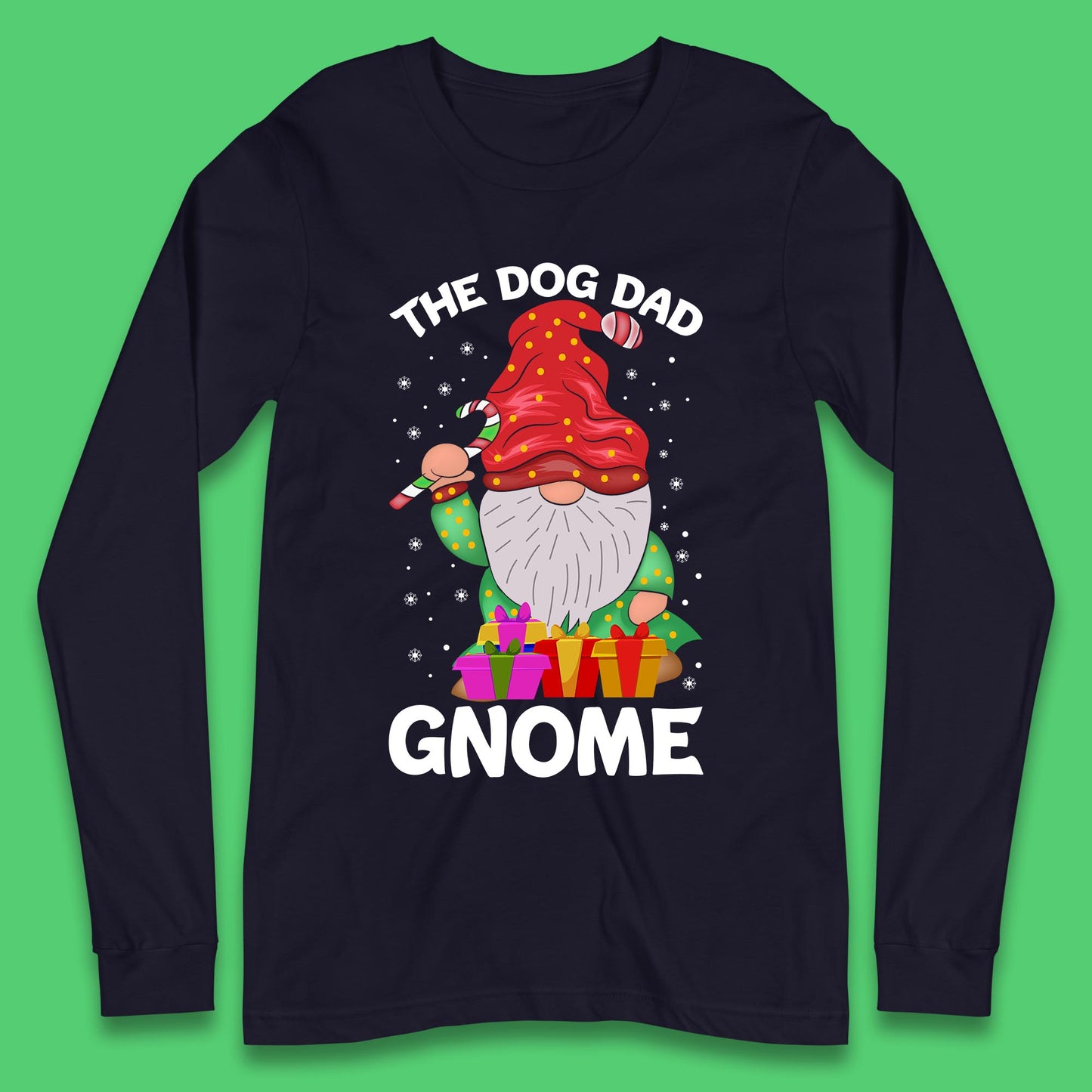the dog dad gnome christmas long sleeve t shirt