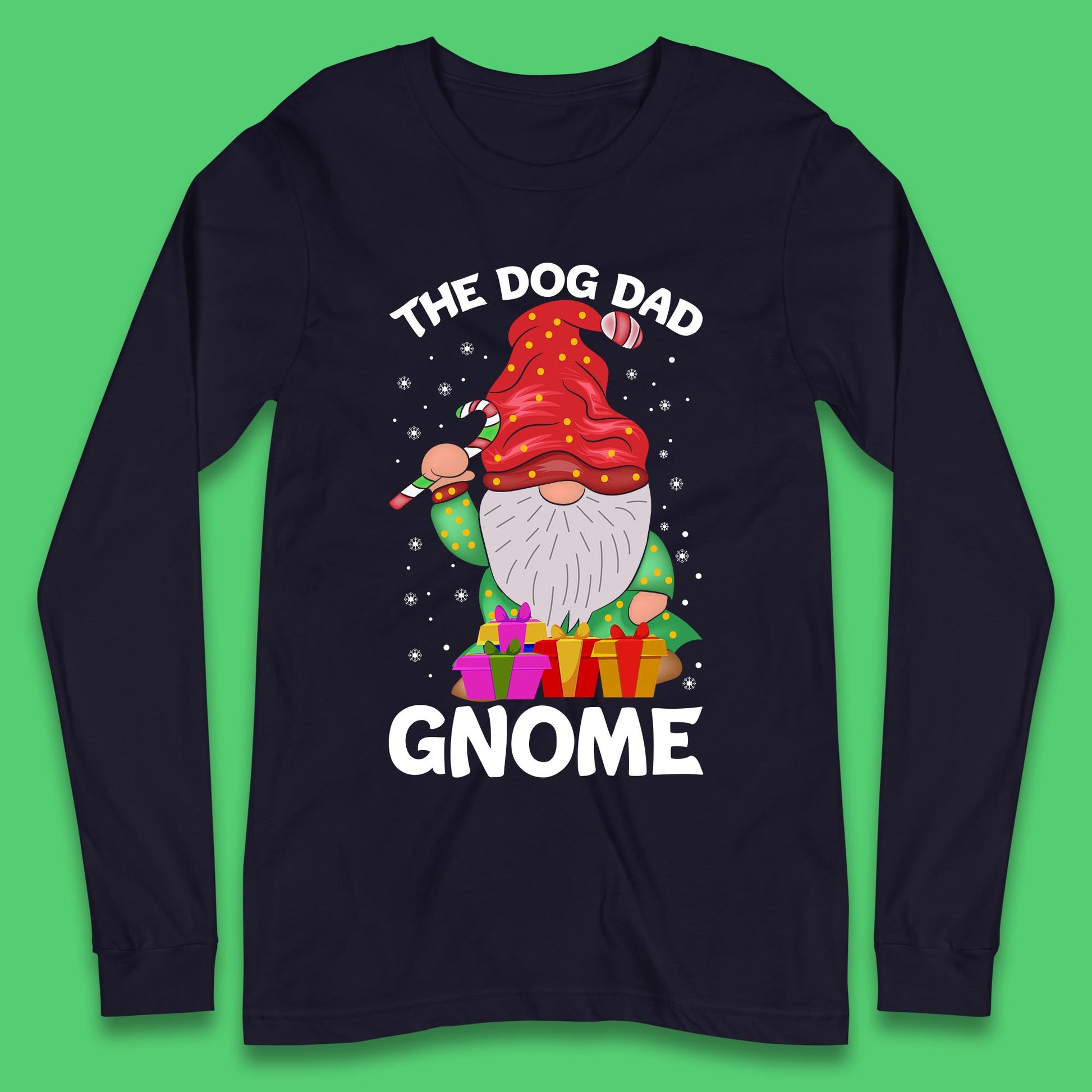 the dog dad gnome christmas long sleeve t shirt