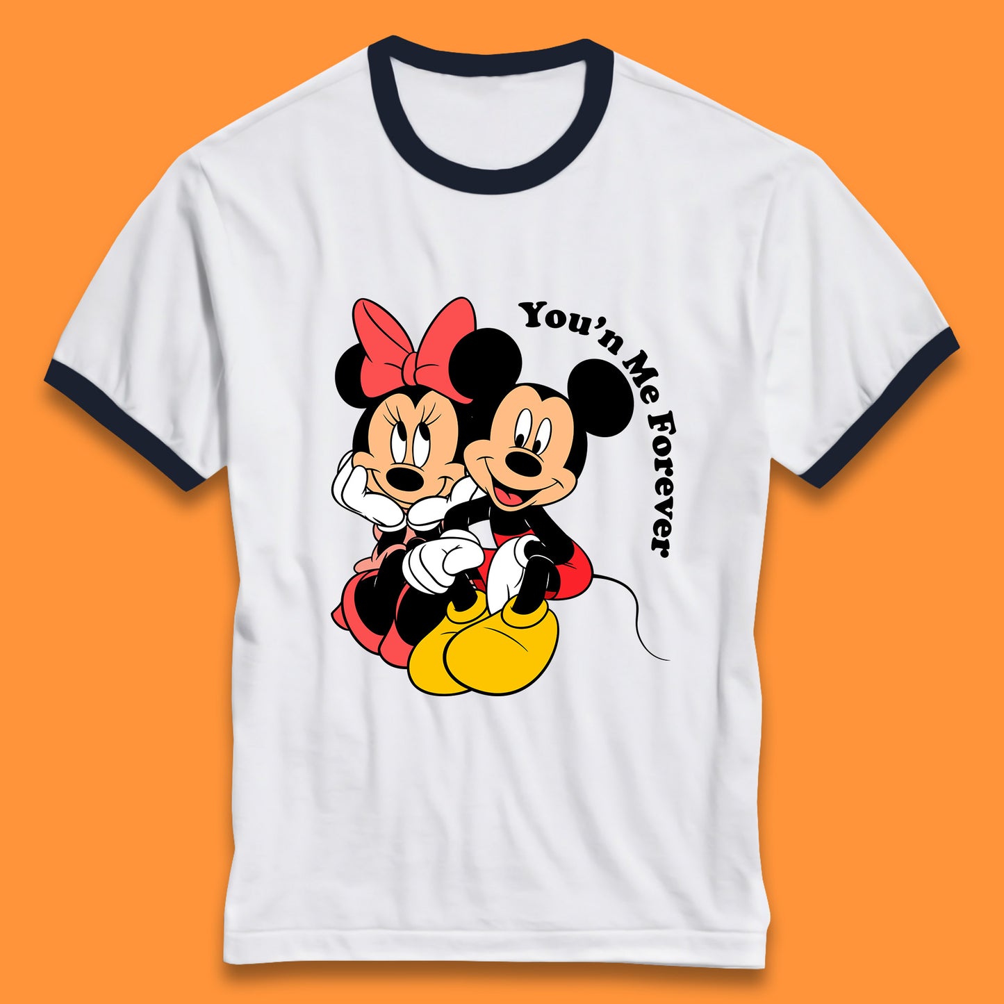 You'n Me Forever Disney Mickey & Minnie Mouse Disneyland Cartoon Characters Disney World Walt Disney Ringer T Shirt