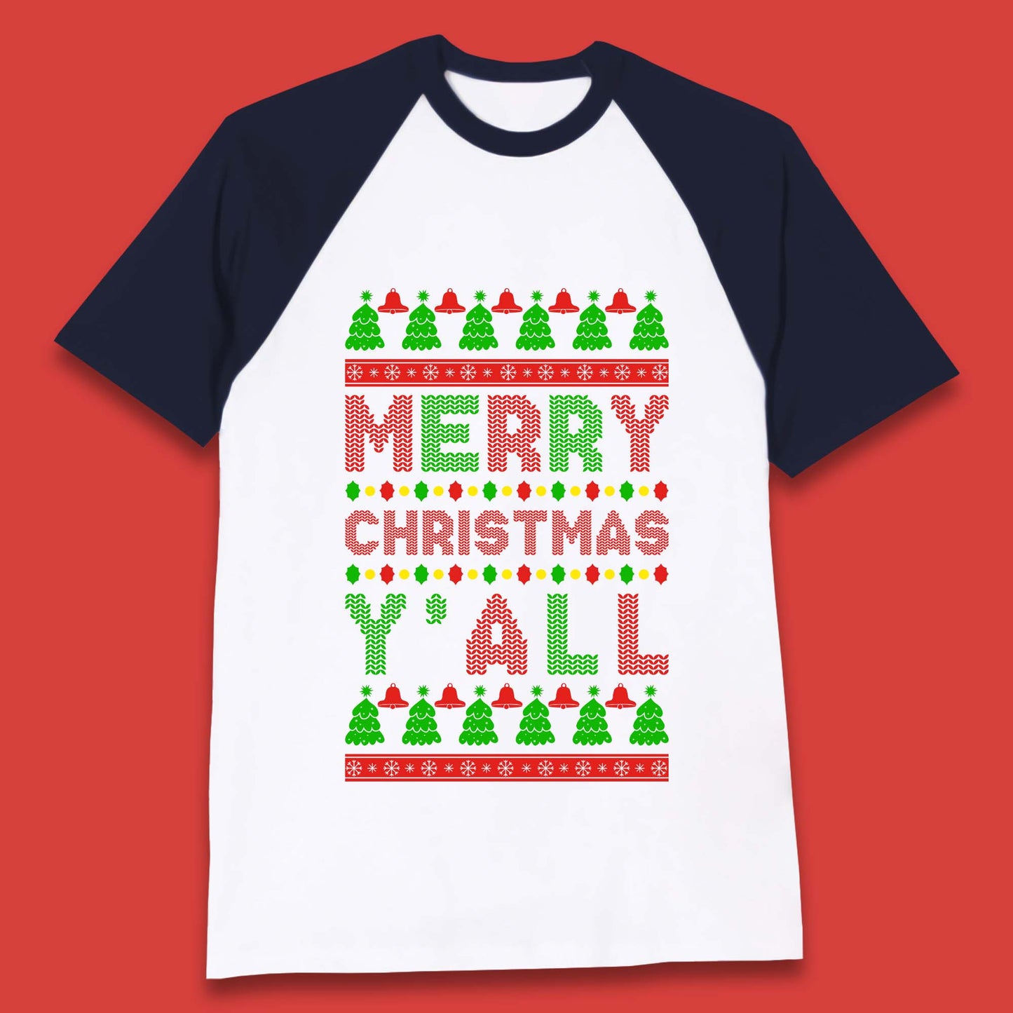 Merry Christmas Y'All Baseball T-Shirt