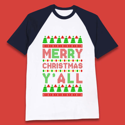 Merry Christmas Y'All Baseball T-Shirt
