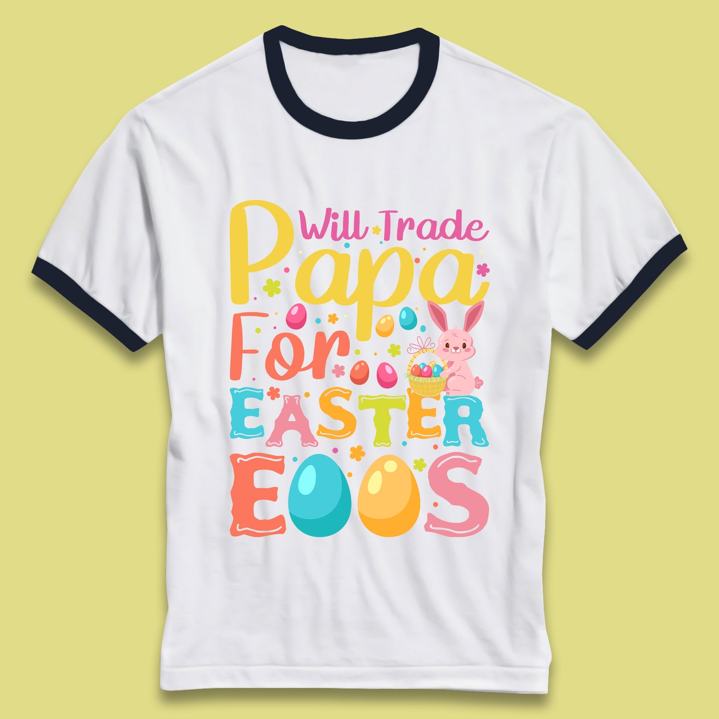 Papa For Easter Eggs Ringer T-Shirt