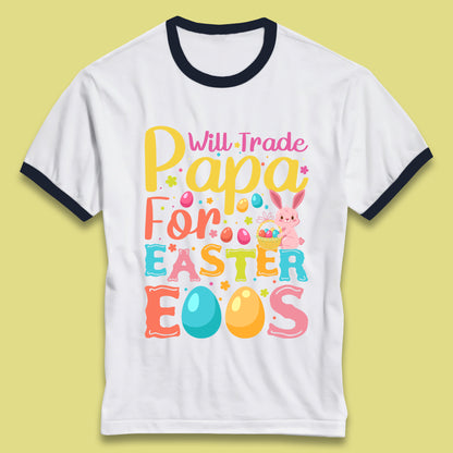 Papa For Easter Eggs Ringer T-Shirt