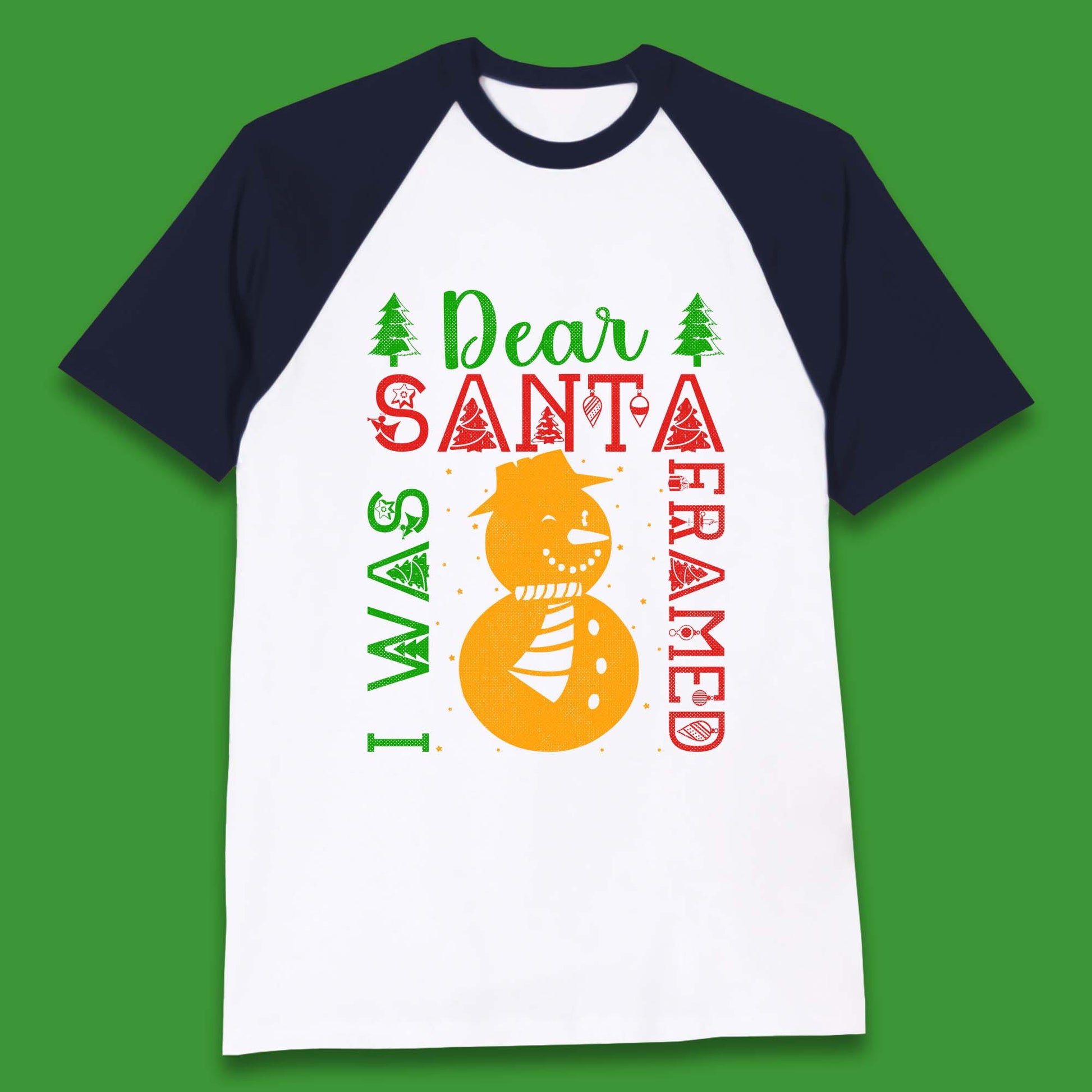 snowman christmas baseball t shirt