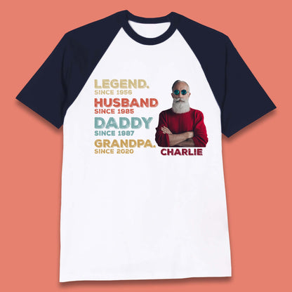 Personalised Legend Husband Daddy Grandpa Baseball T-Shirt