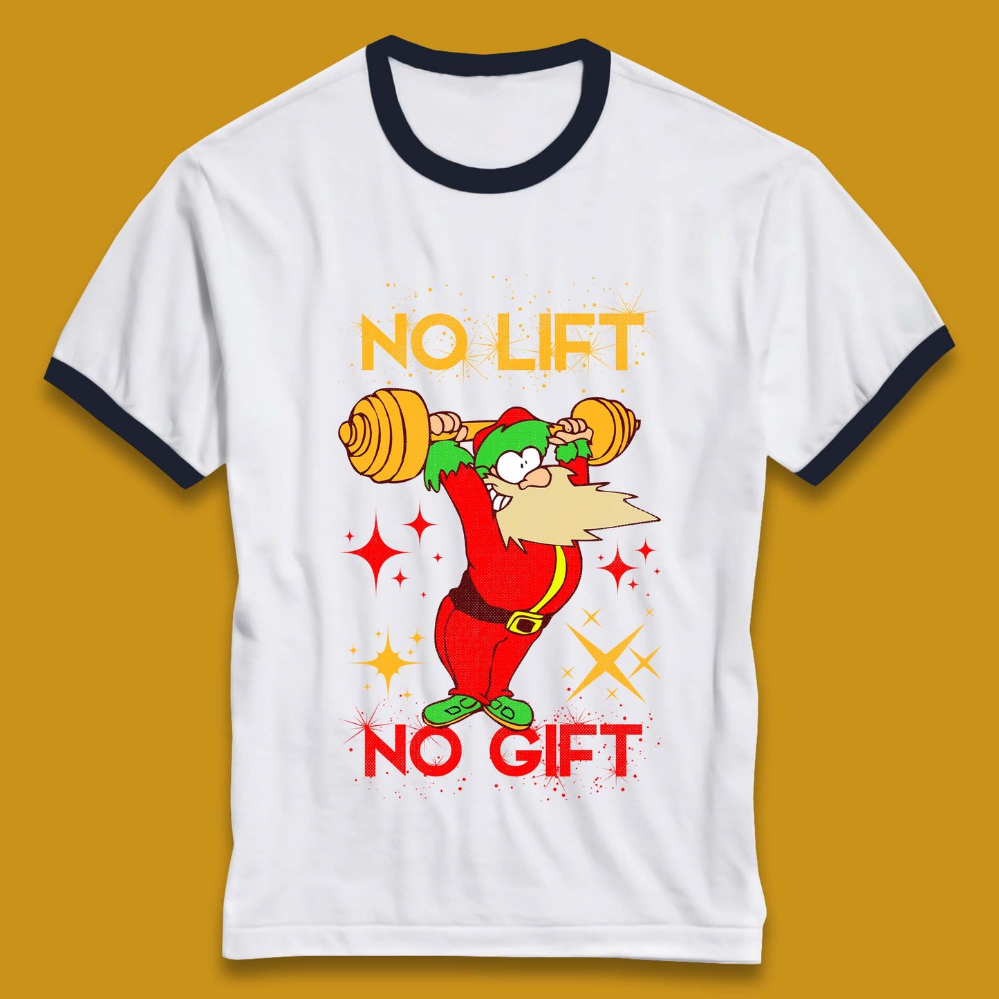 santa workout christmas ringer t shirt