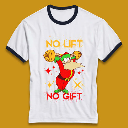 santa workout christmas ringer t shirt