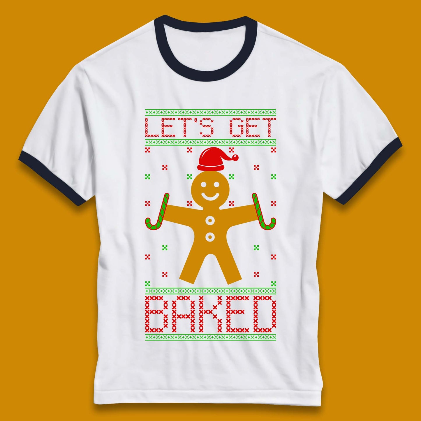 Gingerbread Christmas Ringer T-Shirt