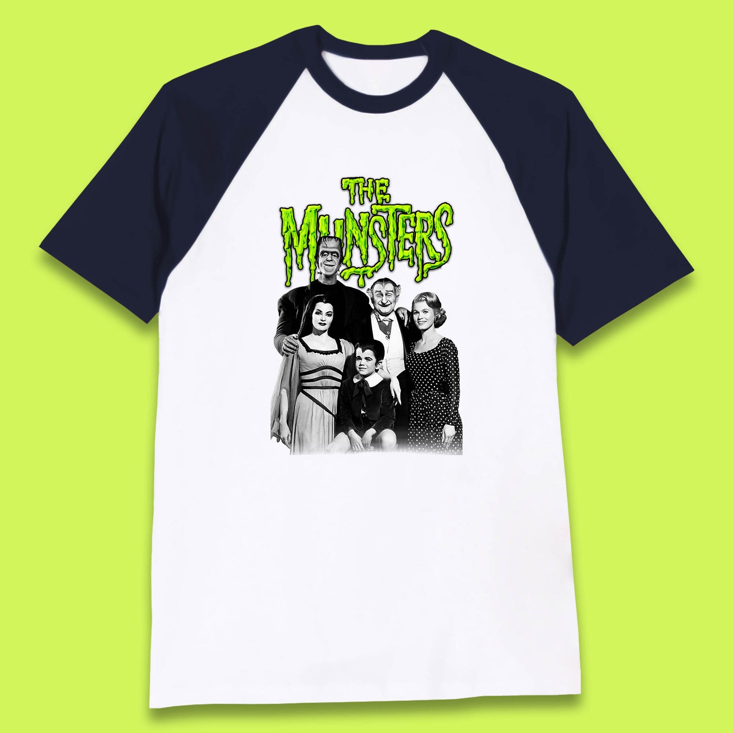 Vintage The Munsters Family TV Series Halloween Frankenstein Horror Scary Baseball T Shirt