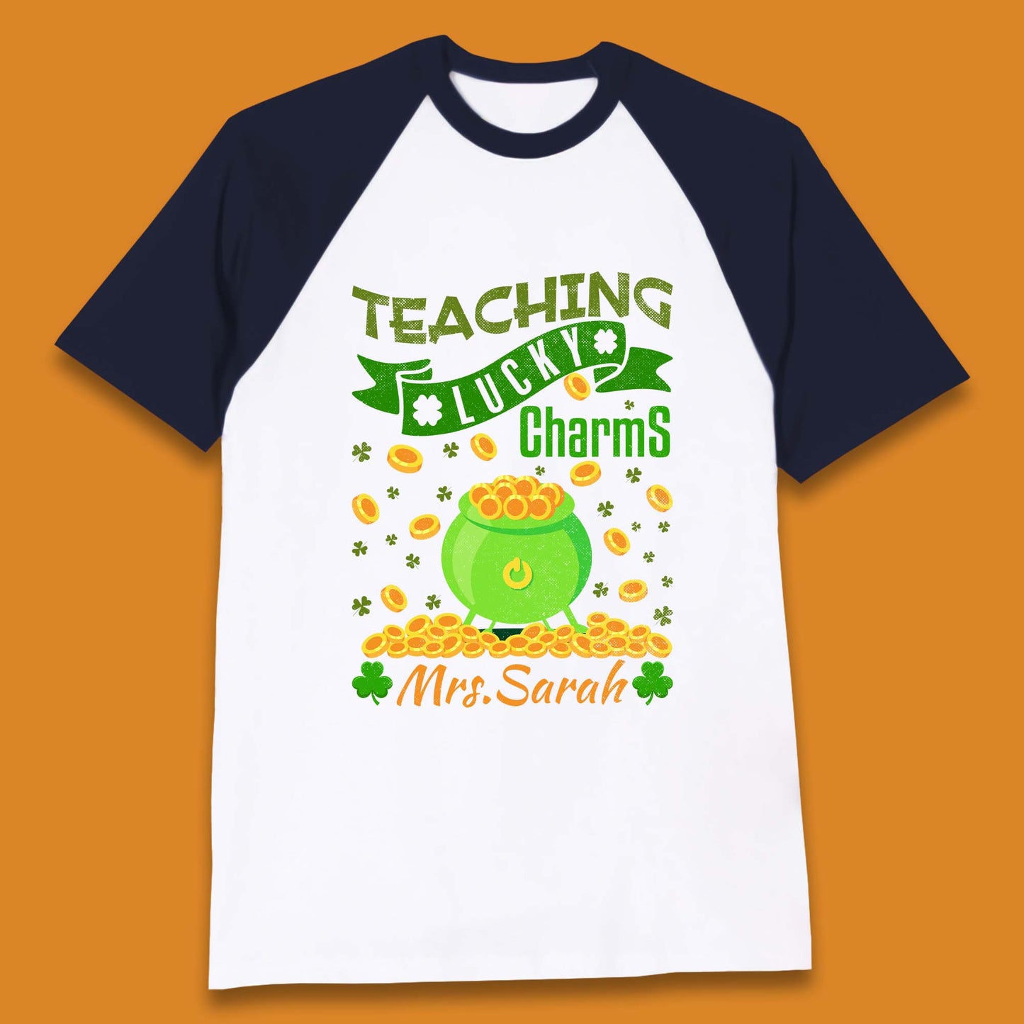 Personalised Teaching Lucky Charm Baseball T-Shirt