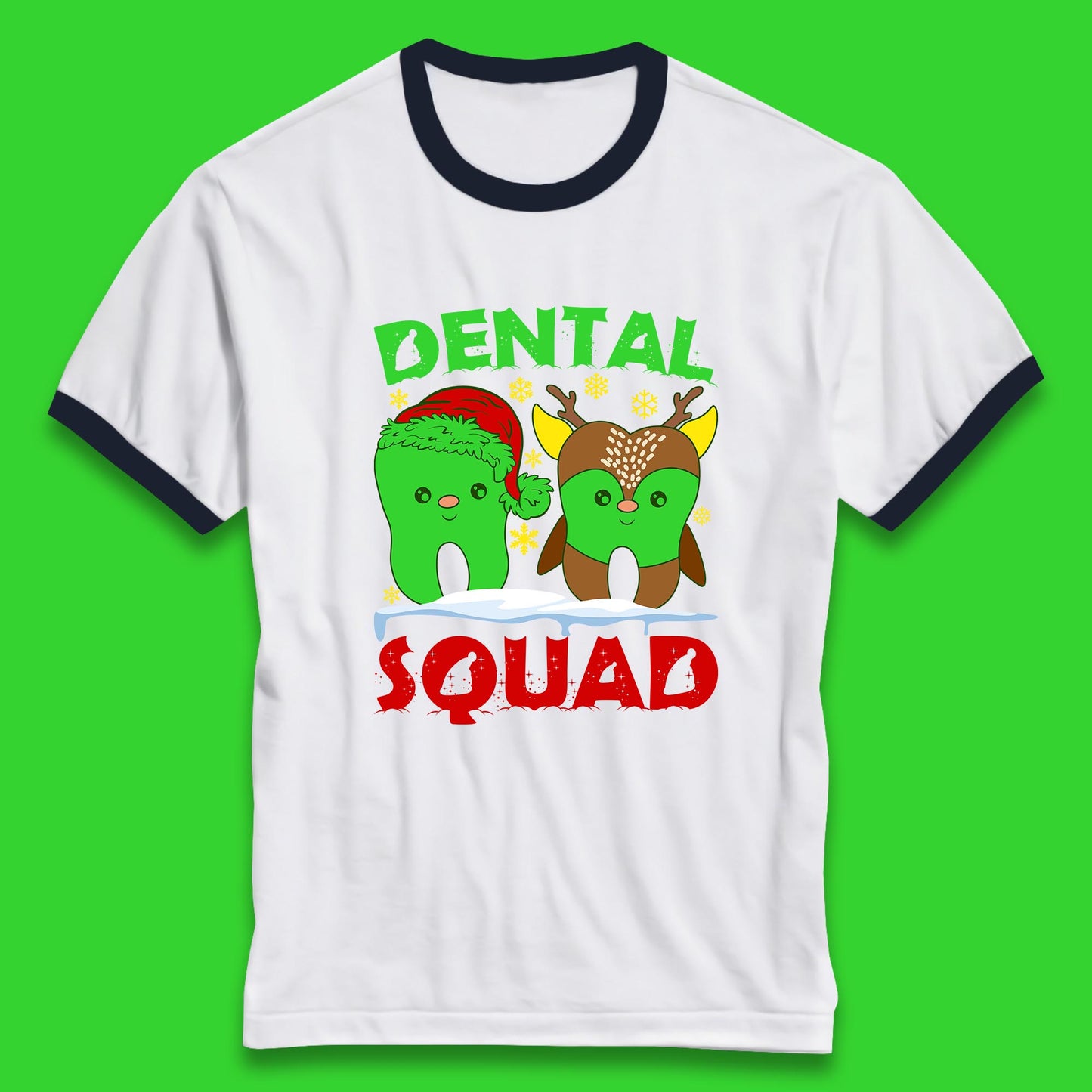 christmas dental squad ringer t shirt