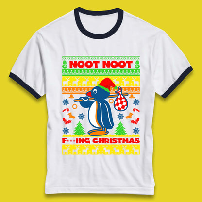 Penguin Noot Noot Christmas Ringer T-Shirt