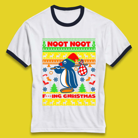 Penguin Noot Noot Christmas Ringer T-Shirt
