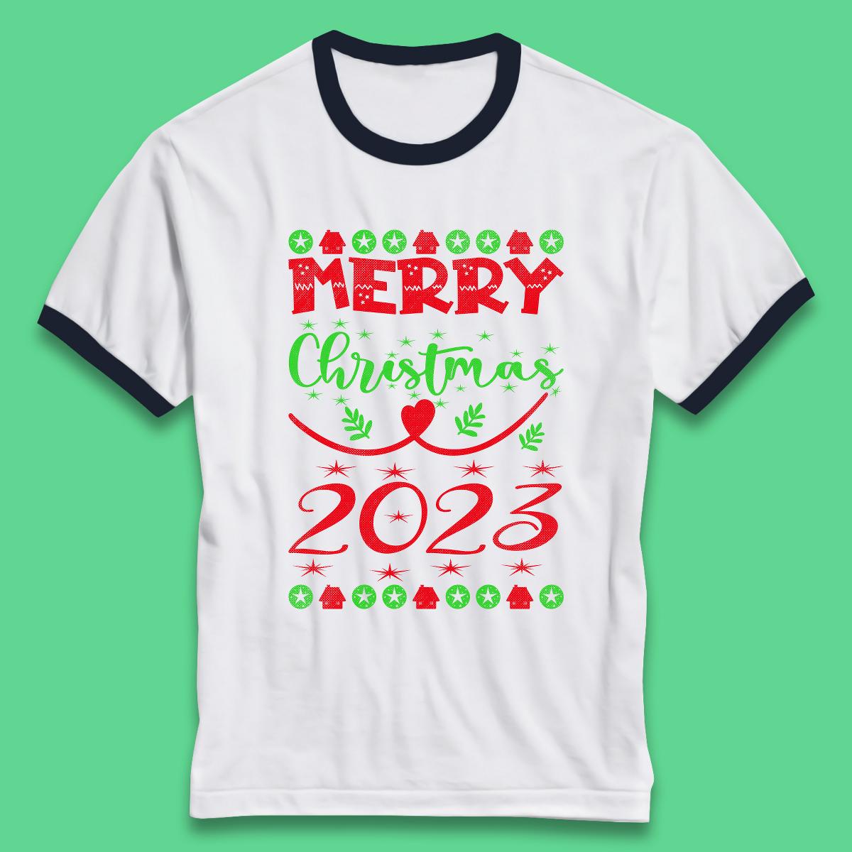 Merry Christmas 2023 Winter Holiday Xmas Festive Celebration Ringer T Shirt