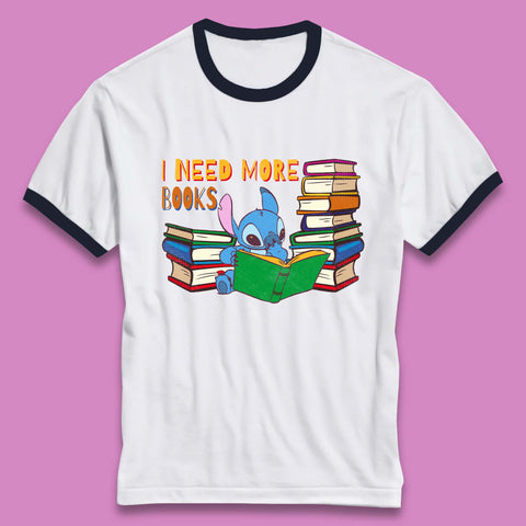 Stitch Reading A Book Ringer T-Shirt