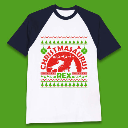 Christmasaurus Rex Baseball T-Shirt
