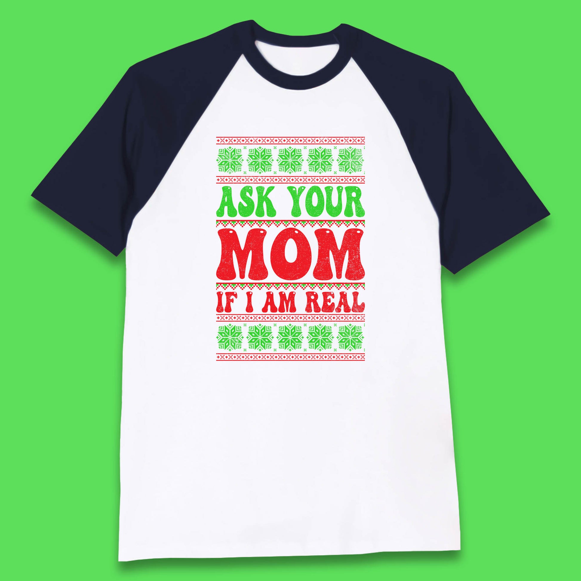 christmas santa festive baseball t shirt