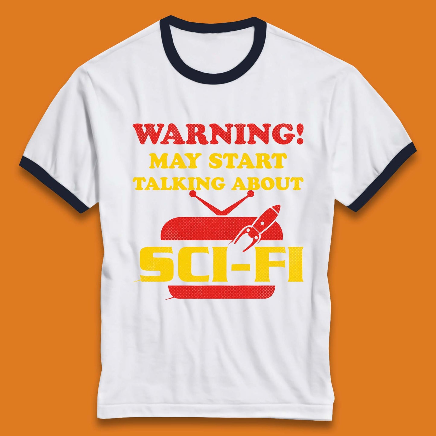 Warning Talking About Sci-Fi Ringer T-Shirt