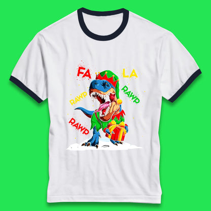 christmas dinosaur ringer t shirt