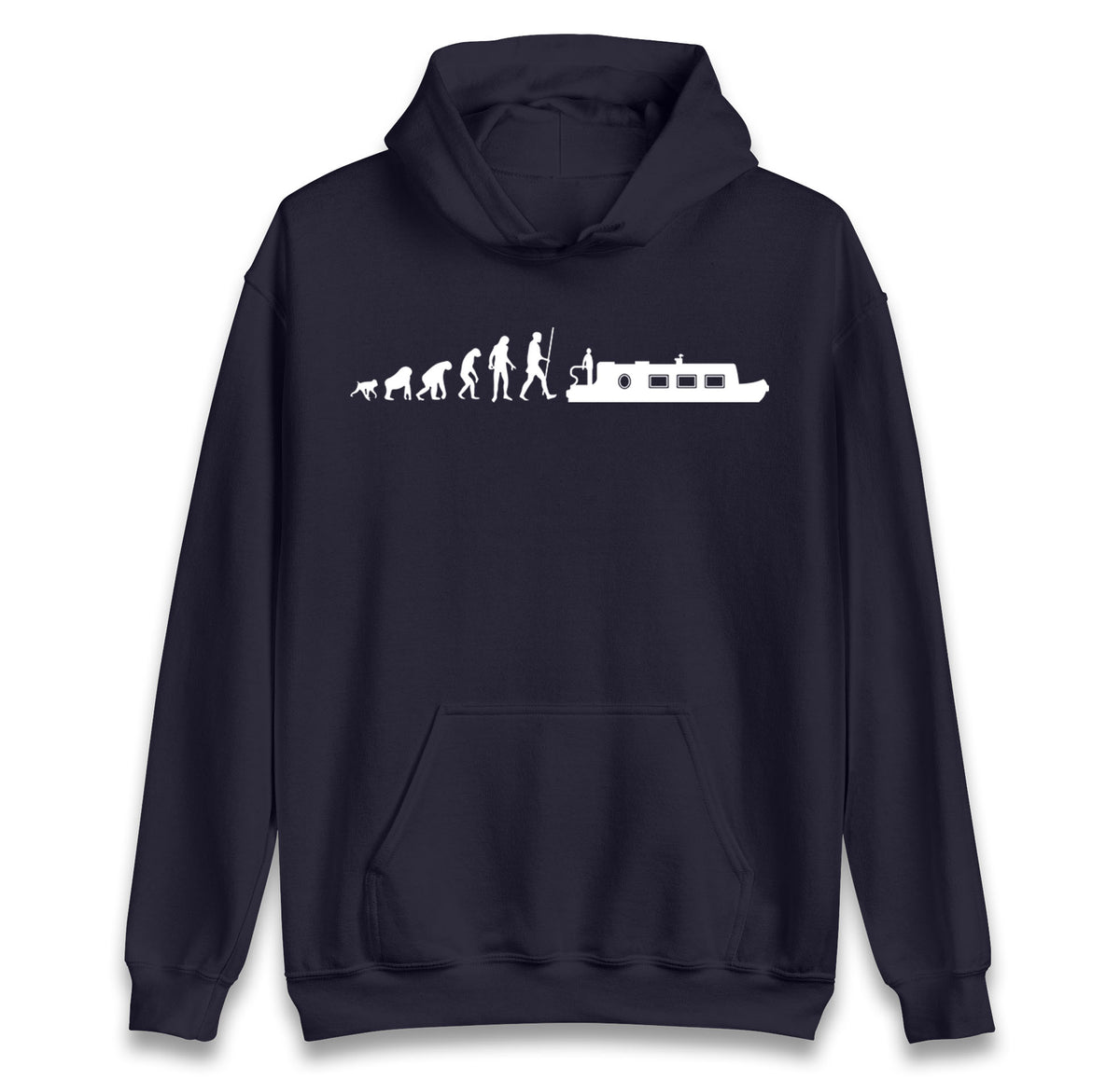 Human Evolution Canal boat hoodie