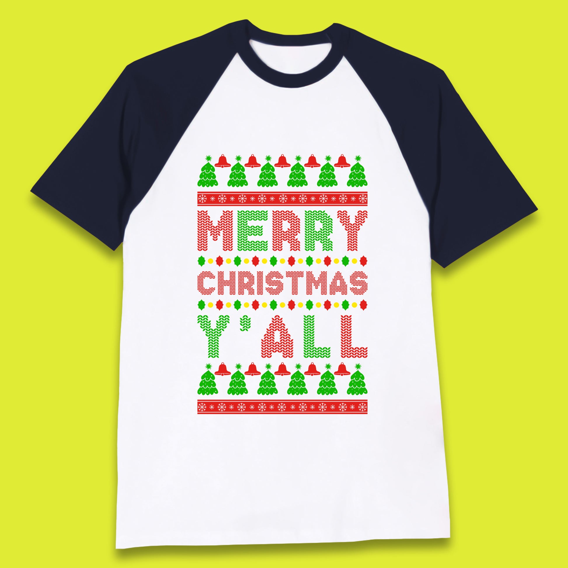 merry christmas y'all baseball t-shirt