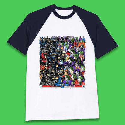 Bats VS Clowns DC Comics Batmans VS Joker Clowns Fighting Spoof Supervillain Comic Book Character Baseball T Shirt
