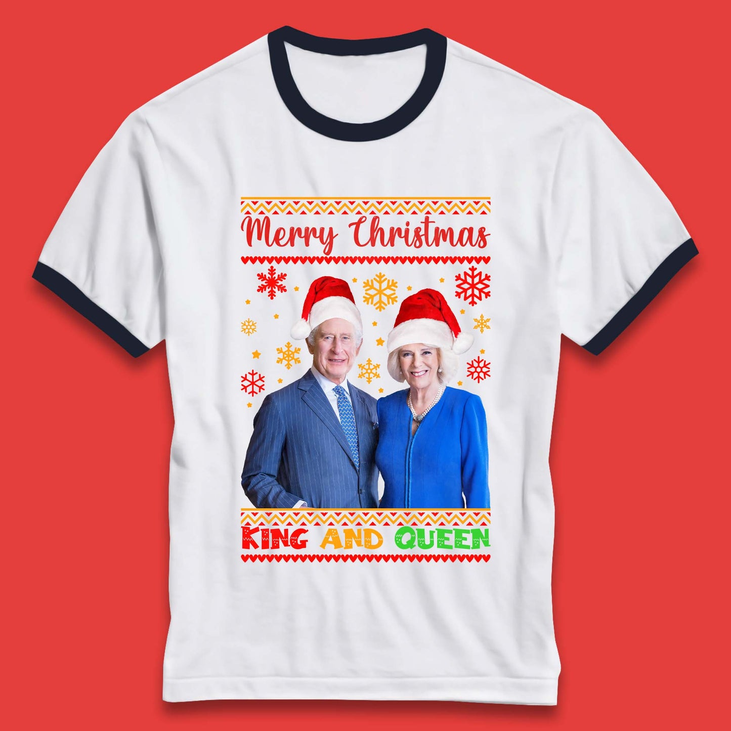 King And Queen Christmas Ringer T-Shirt