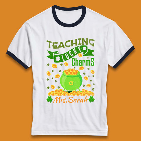 Personalised Teaching Lucky Charm Ringer T-Shirt