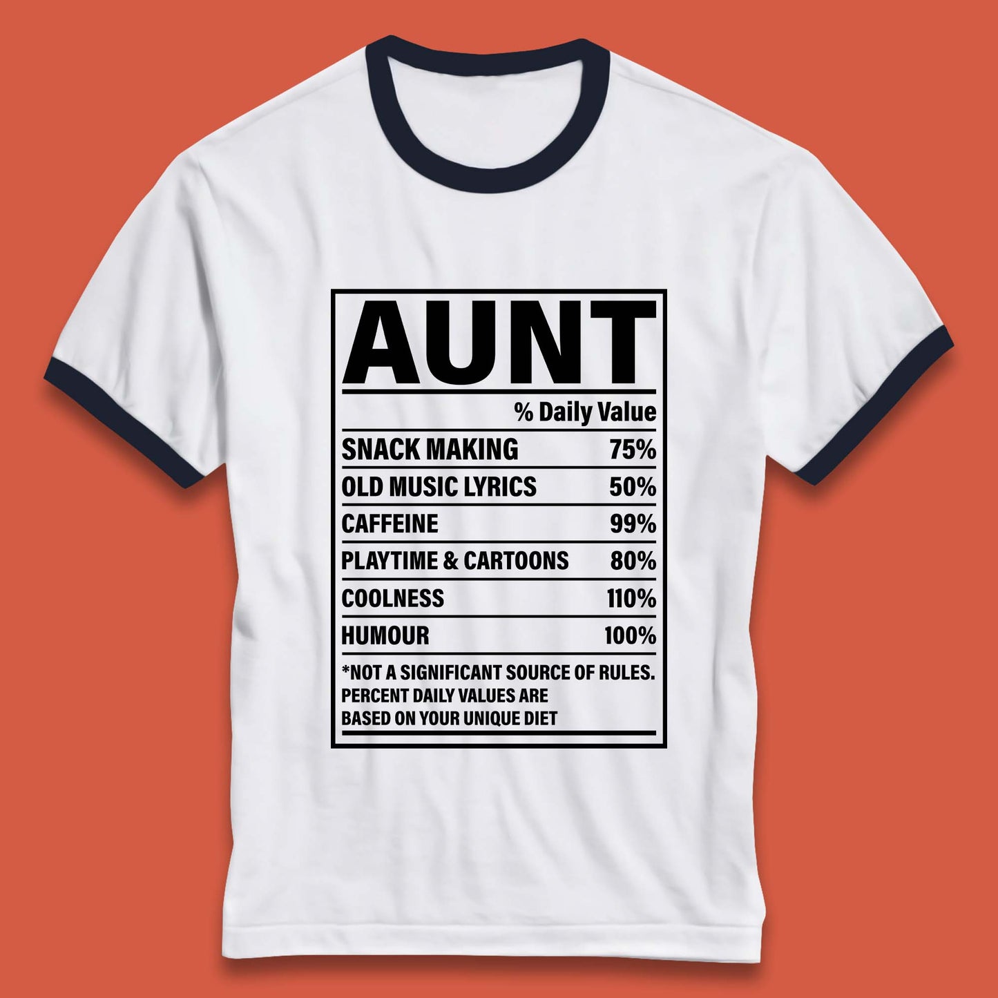 Aunt Nutrition Fact Ringer T-Shirt