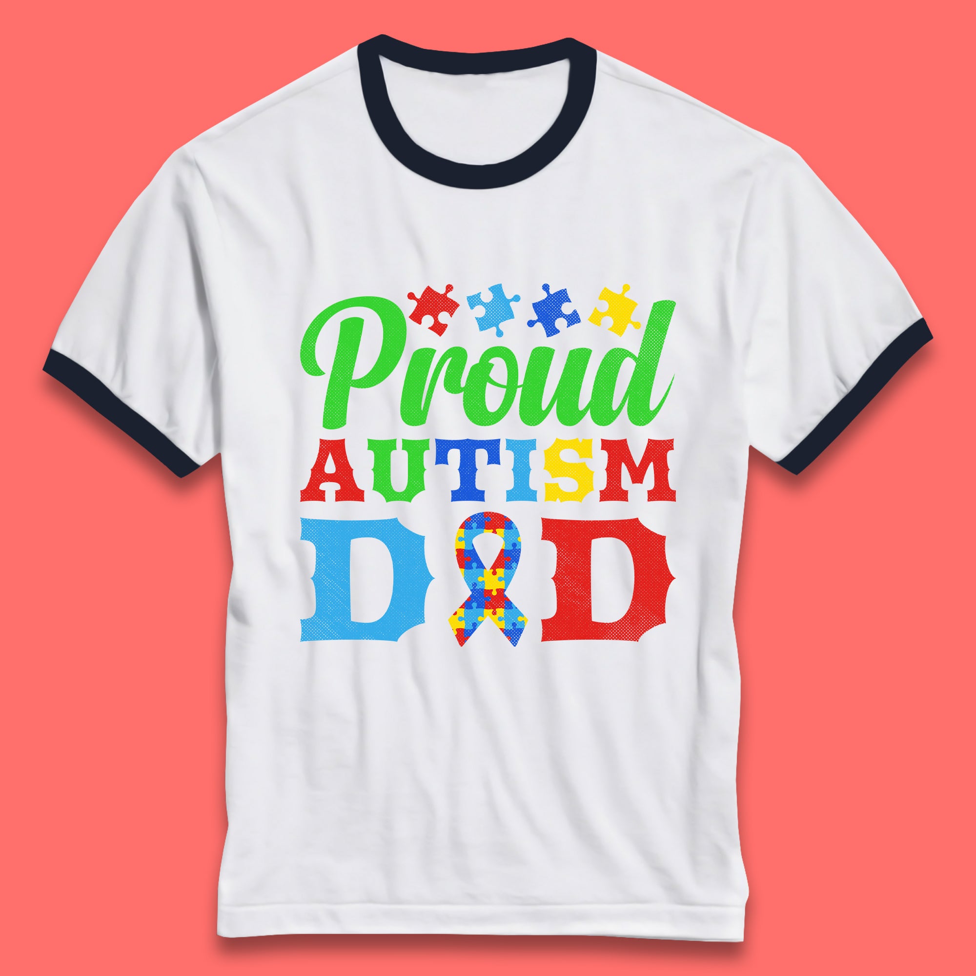 Proud Autism Dad Ringer T-Shirt