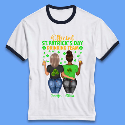 Personalised St. Patrick's Day Drinking Team Ringer T-Shirt