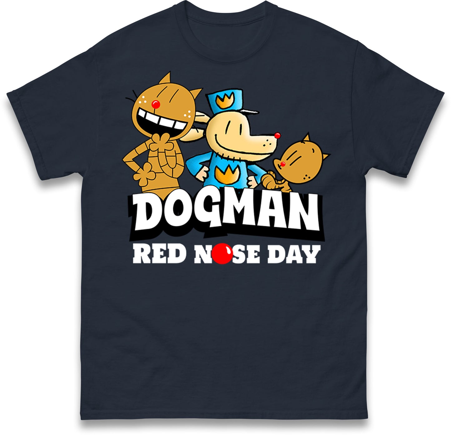 Dog Man Red Nose Day T Shirt