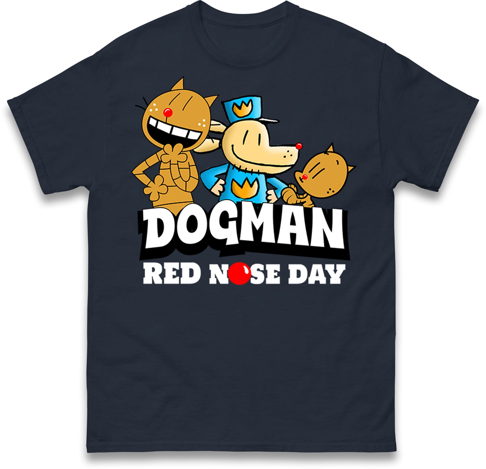 Dog Man Red Nose Day T Shirt