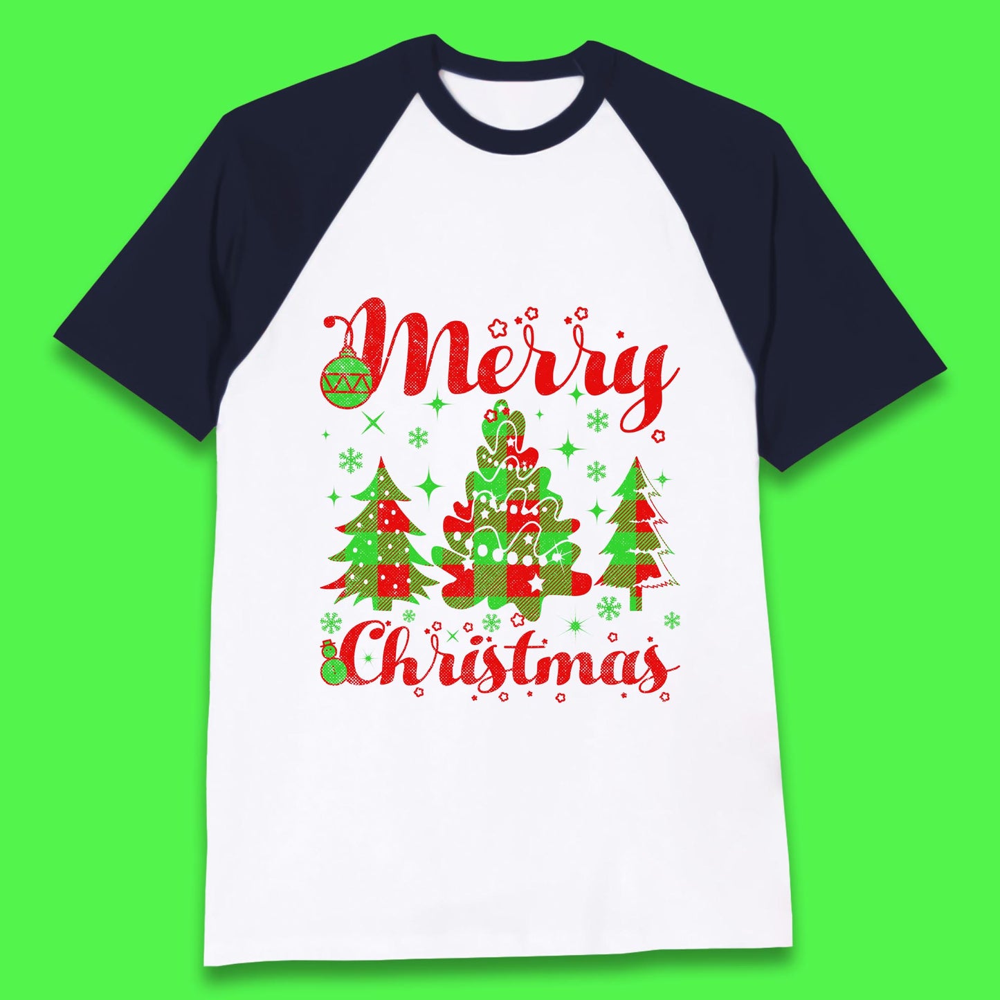 merry christmas trees baseball t shirt