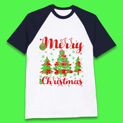 merry christmas trees baseball t shirt