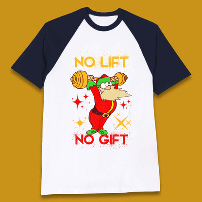 santa workout christmas baseball t shirt