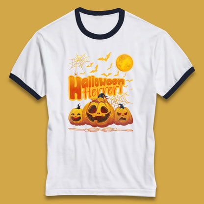 Happy Halloween Jack-o-lantern Horror Scary Monster Pumpkins Ringer T Shirt