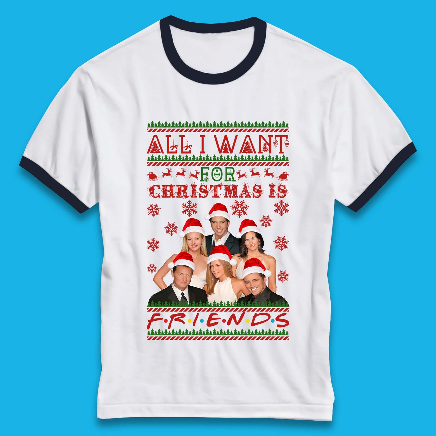 Want Friends For Christmas Ringer T-Shirt
