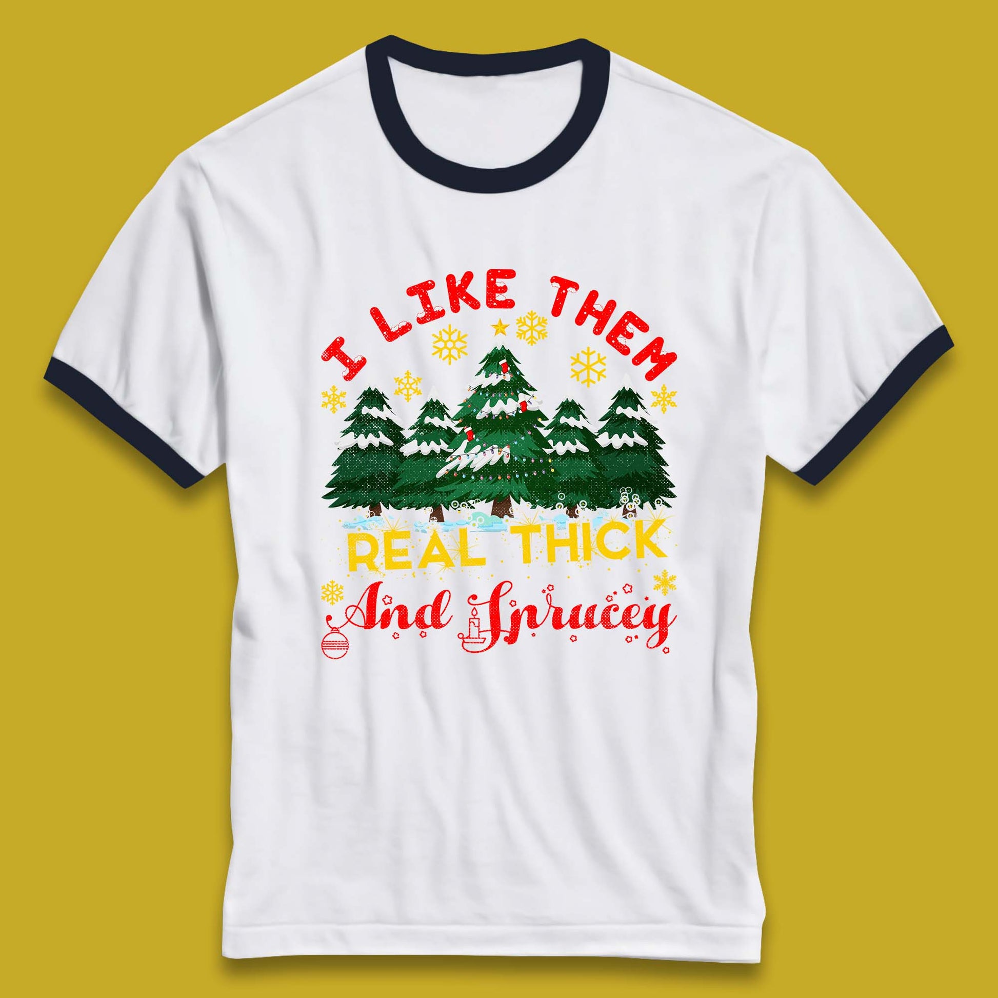 christmas tree ringer t shirt