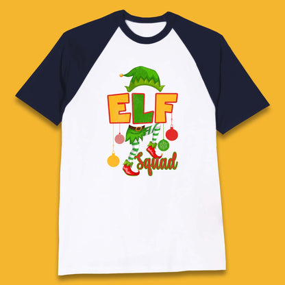 elf squad christmas baseball t shirt