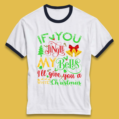 jingle bells funny ringer t shirt