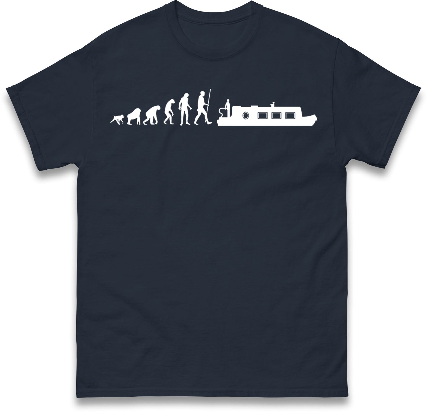 Human Evolution Canal boat T Shirt