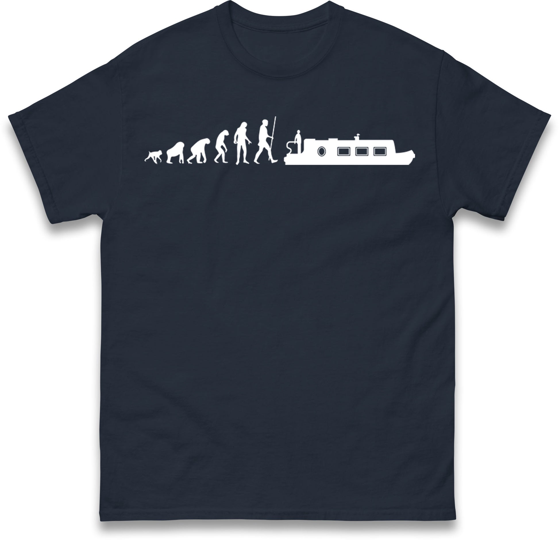Human Evolution Canal boat T Shirt