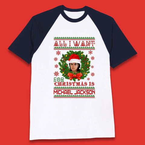 Michael Jackson Christmas Baseball T-Shirt