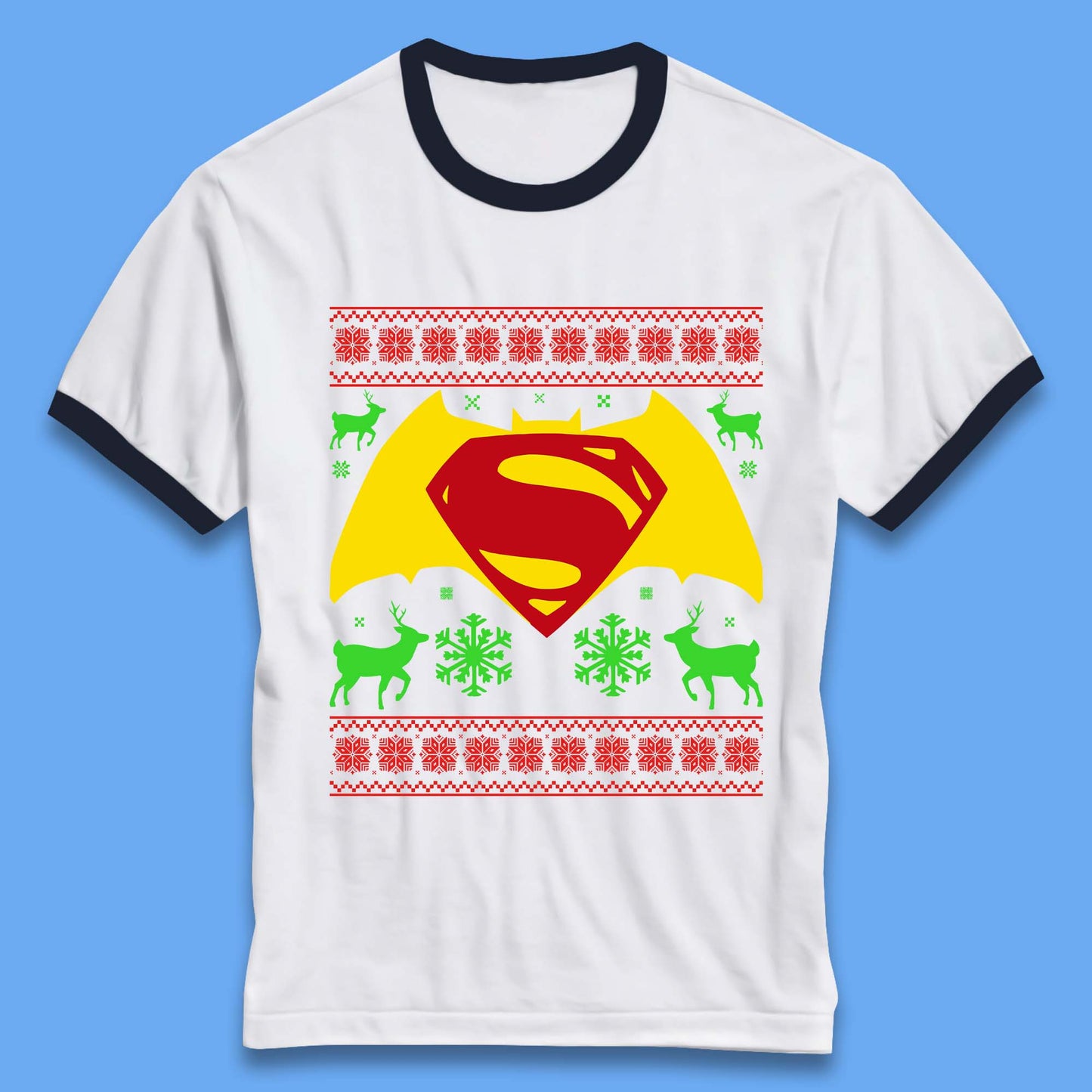 Batman V Superman Christmas Ringer T-Shirt