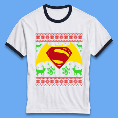Batman V Superman Christmas Ringer T-Shirt