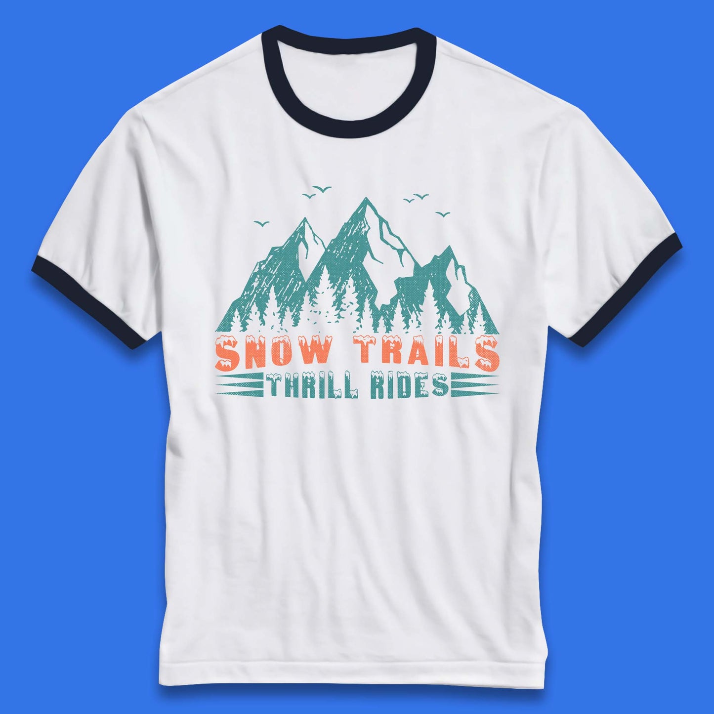 Snow Trail Thrill Rides Ringer T-Shirt